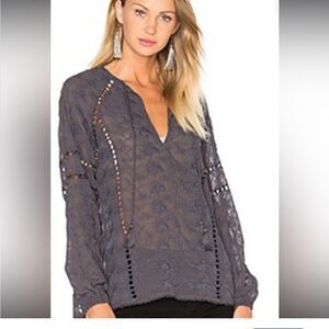 House of Harlow 1960 x  revolve top gray lace, cut out size oversized small